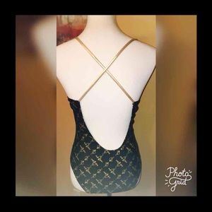 BRAND NEW BABY PHAT GOLD & BLACK BATHING SUIT