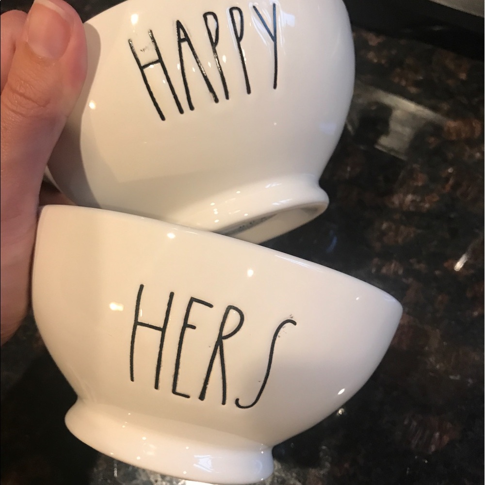 Rae Dunn Clay Bowl Happy and Hers