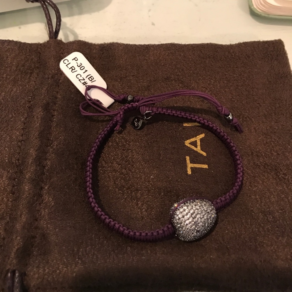Tai Women's purple crystal ball braided bracelet