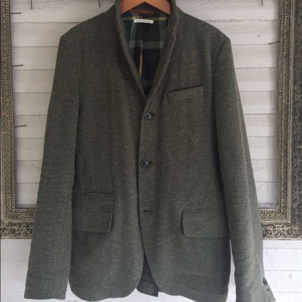 Aubin and Wills by Jack Wills green tweed blazer
