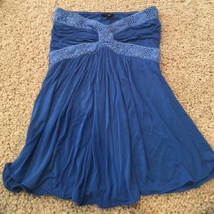 Strapless Blue Crochet Sky Top