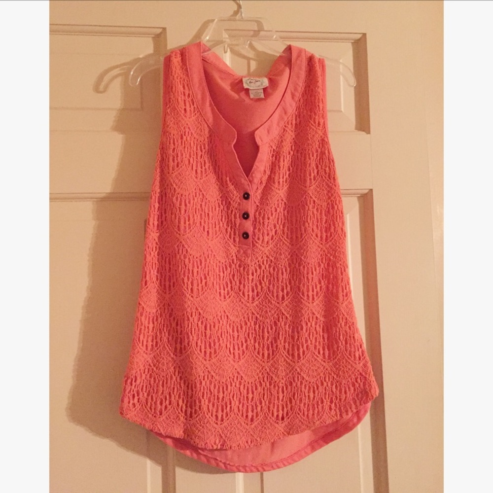 Lace front tank top