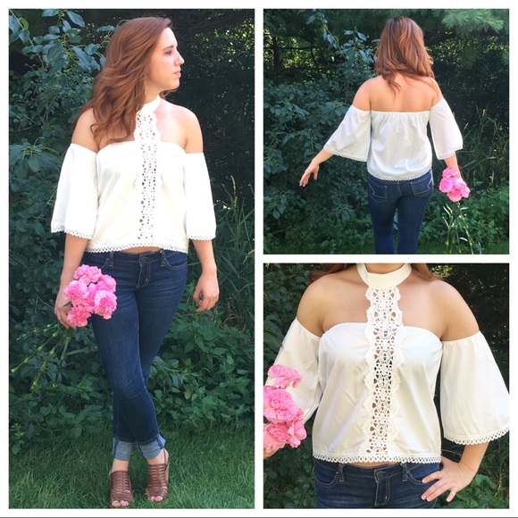 White Lace Choker Style Top - Picture 5 of 5
