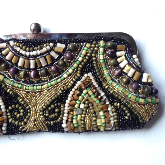 Vintage Elegant beads embroidered clutch bag - Picture 3 of 8