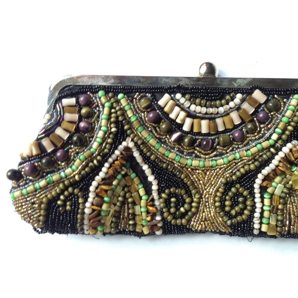 Vintage Elegant beads embroidered clutch bag - Picture 5 of 8