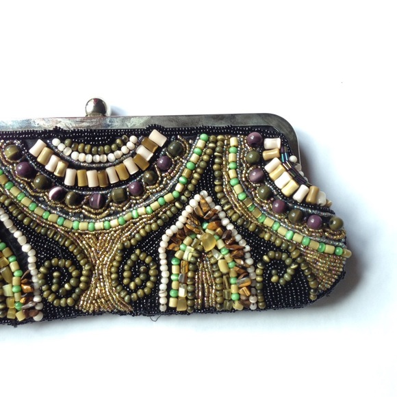 Vintage Elegant beads embroidered clutch bag - Picture 6 of 8