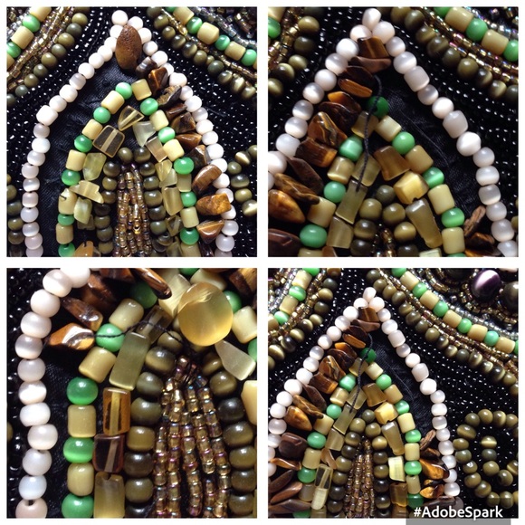 Vintage Elegant beads embroidered clutch bag - Picture 8 of 8