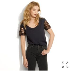 Madewell Sequin Sleeve Tee NWOT
