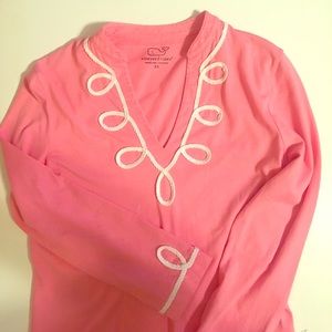 Vineyard Vines Pink Embroidered Dress