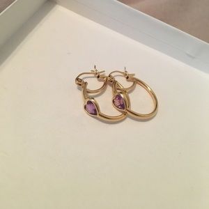 Gold earrings with amethyst (14k)