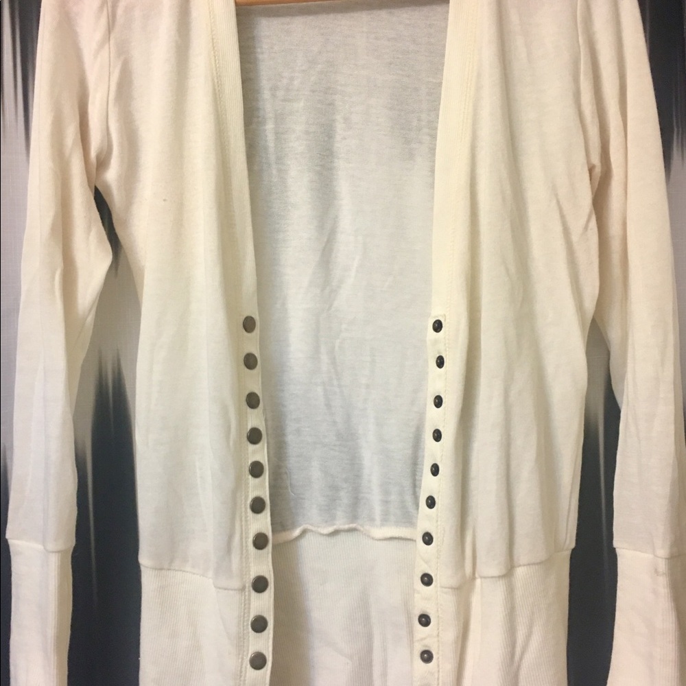 Ivory snap cardigan size small