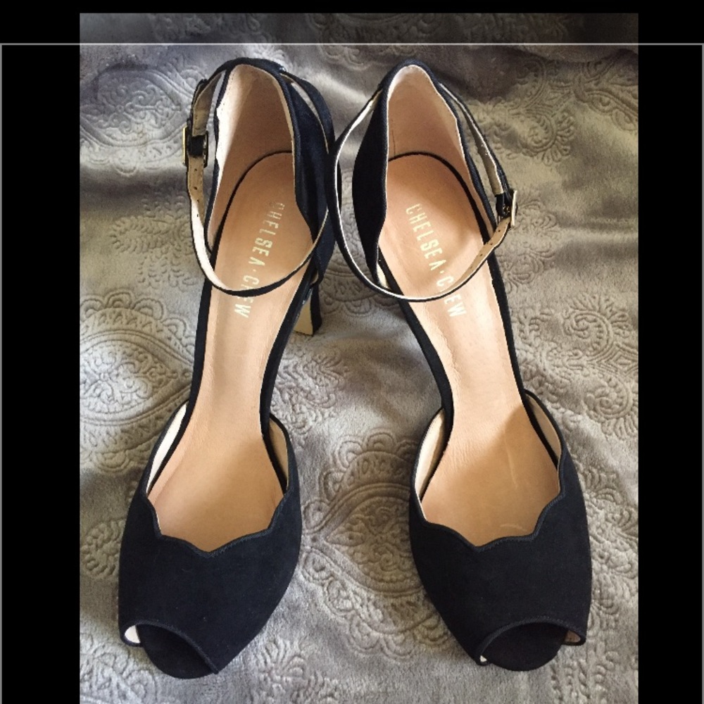 Chelsea Crew Black Open Toe Heel