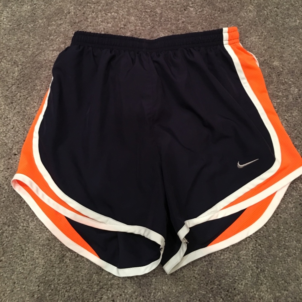 Navy and orange Nike dri fit shorts