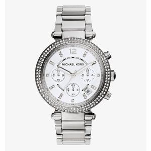 Michael Kors Parker Silver-Tone Chronograph Watch