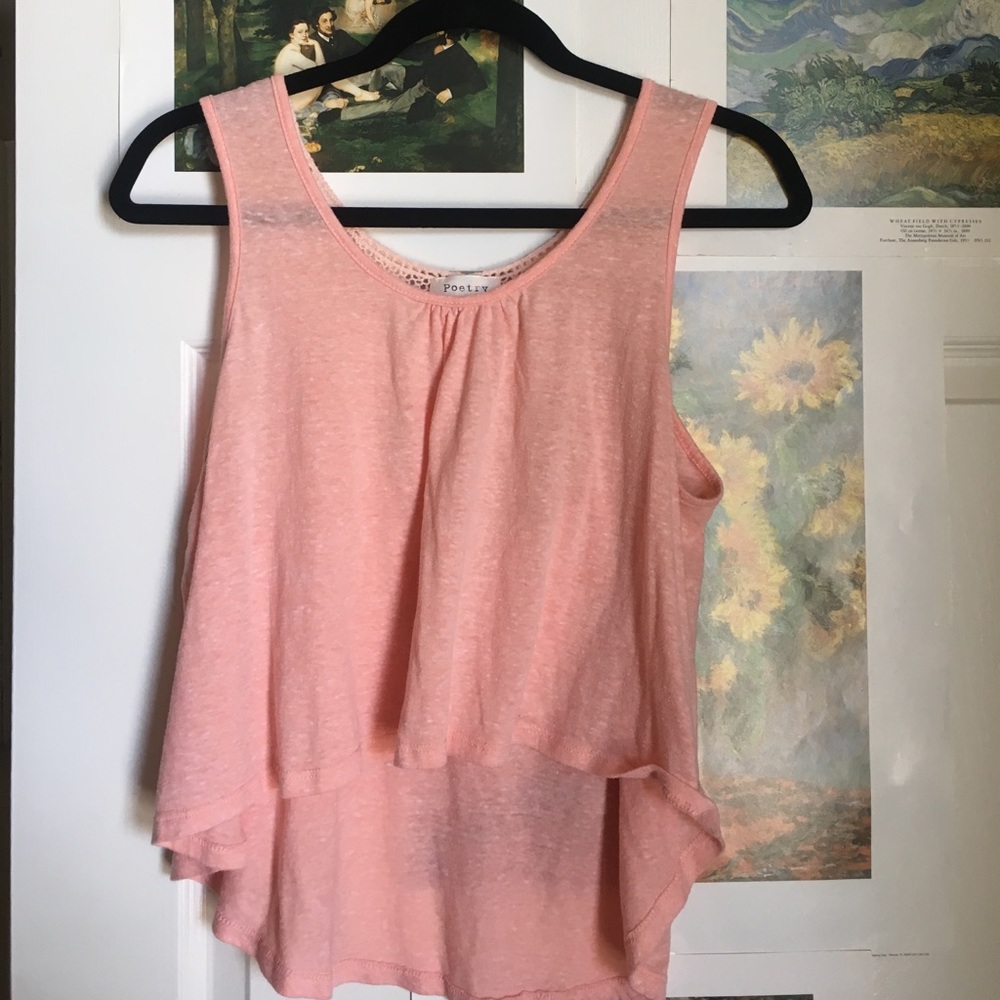 Pink crop top, open back