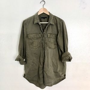 Olive Green Button Down Shirt