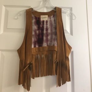 gypsy 05 100% leather fringe vest