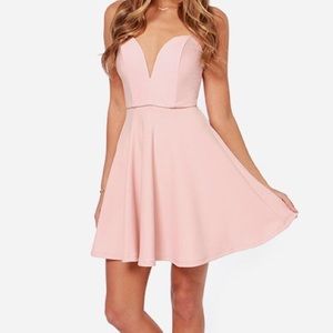 Lulus blush strapless dress