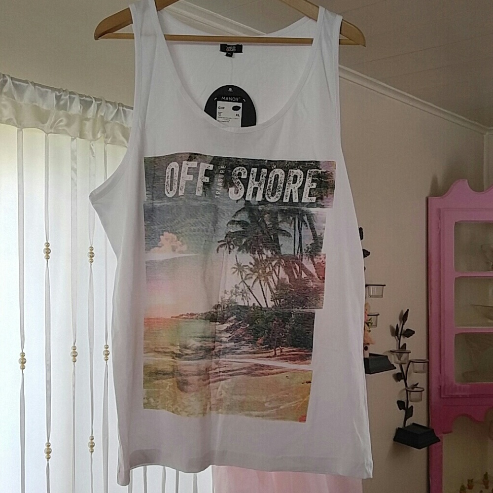 New white beach undershirt