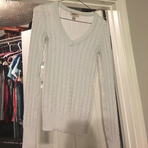White v-neck sweater