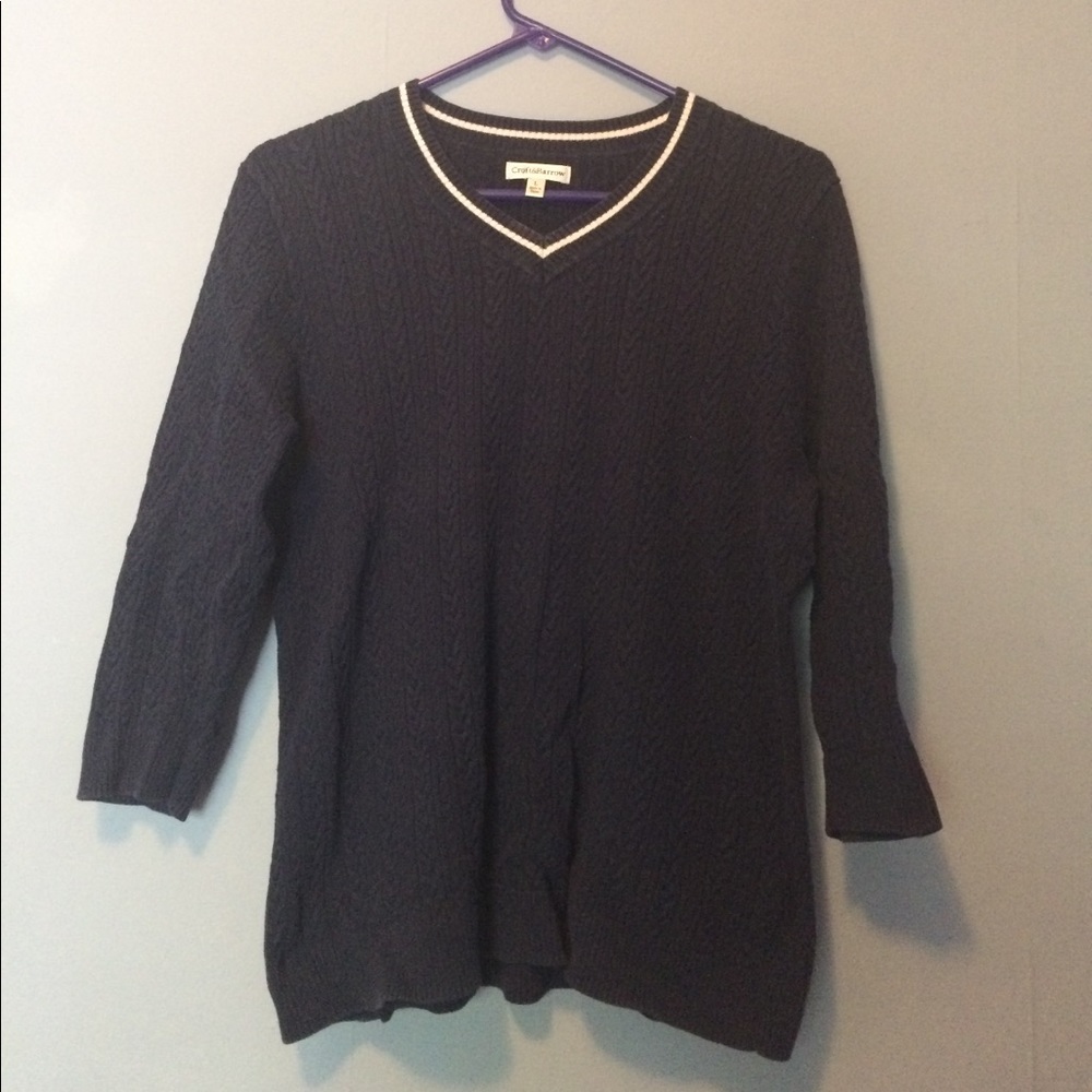 Navy Blue 3/4 Sleeve Sweater (by Croft & Barrow)