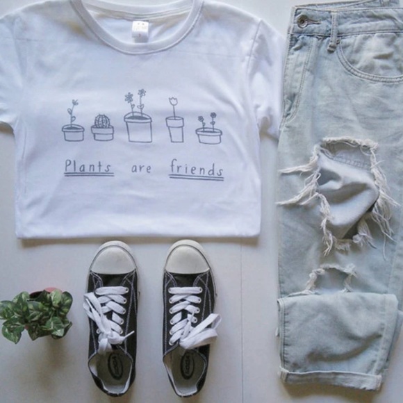Tops - Tumblr Succulent Aesthetic Plant Friends Shirt