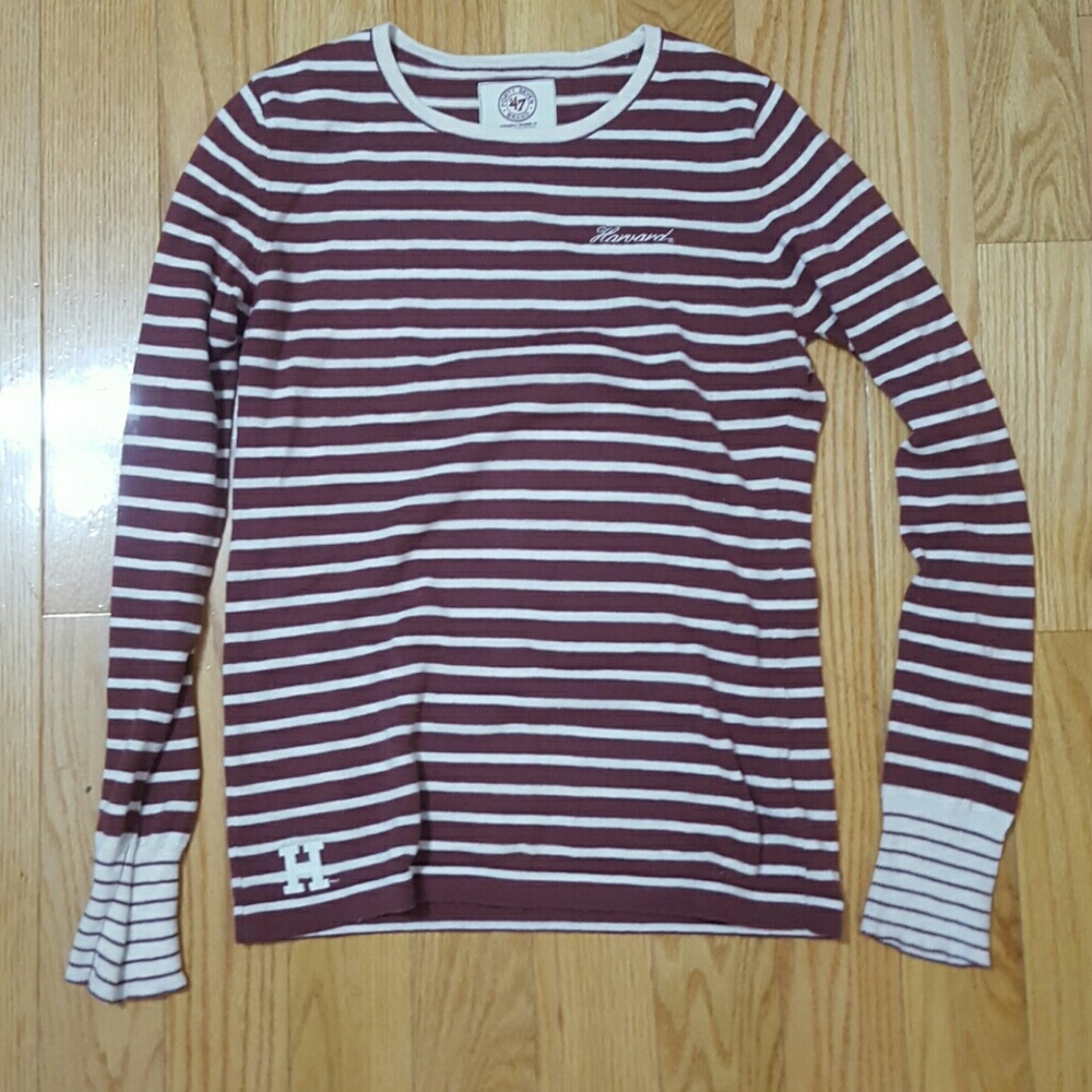 J. August Vintage-style Harvard Crew Neck Long Slv