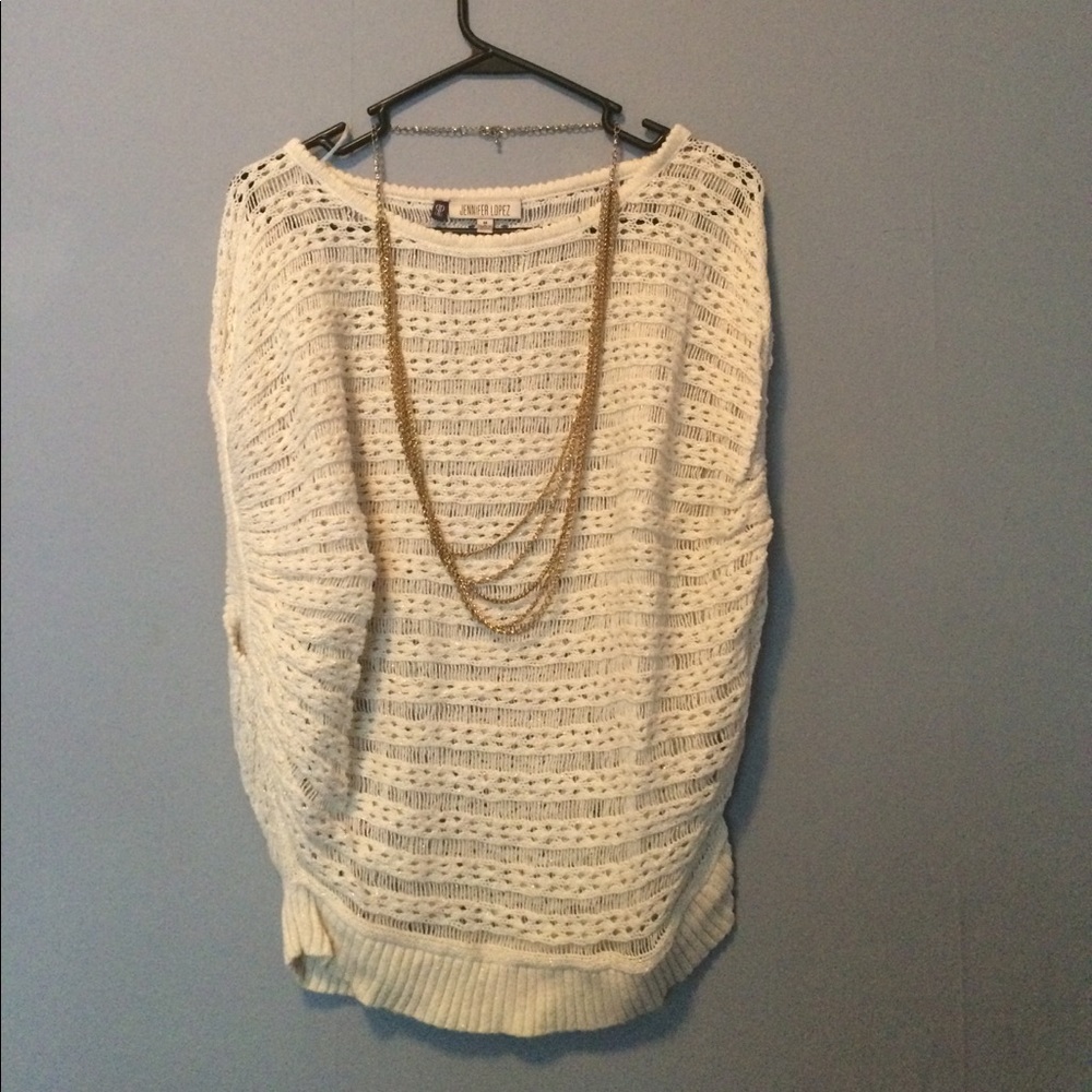 White & Gold Knit Sweater (by Jennifer Lopez)