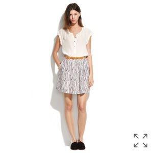Madewell Cloudtrail Kickpleat Skirt NWOT