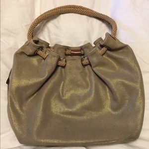 Michael Kors gold shimmer robe handle bag