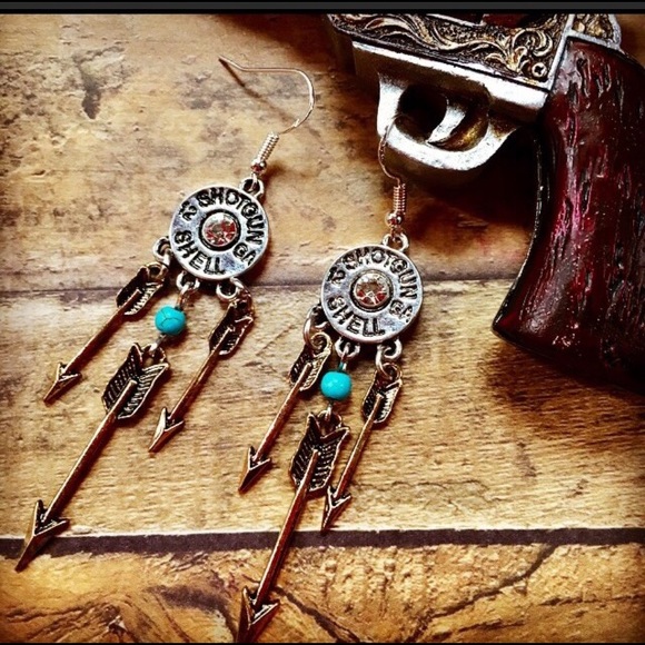 Jewelry - Shot gun shell, BoHo earrings,hippie, southwestern