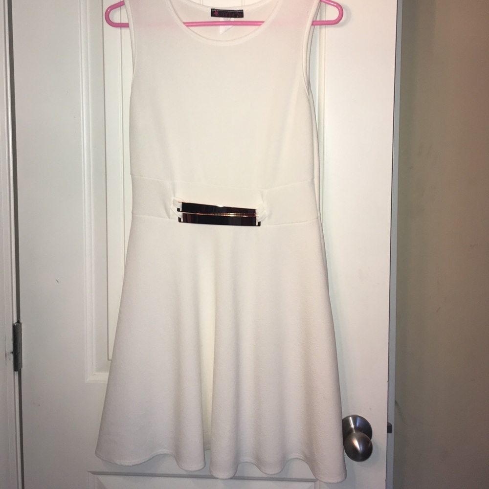 white skater dress