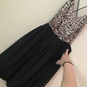 Backless, sparkly, Mini Dress.