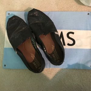 Sparkly Toms With Travel Bag.