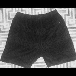 Supreme Logo Stripe Terry Shorts Size Medium