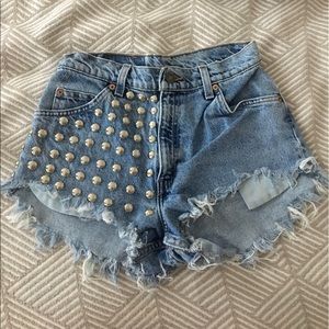 Studded Jean Shorts