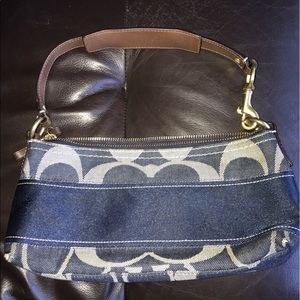 Mini denim coach bag