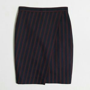 Jcrew striped wrap pencil skirt
