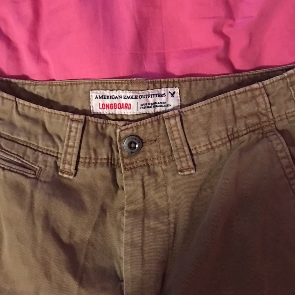 Men's American Eagle Dark Khaki Longboard Shorts