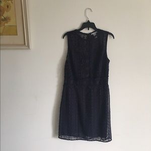 Navy blue lace mini dress