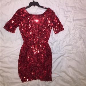 Women's red formal dress.