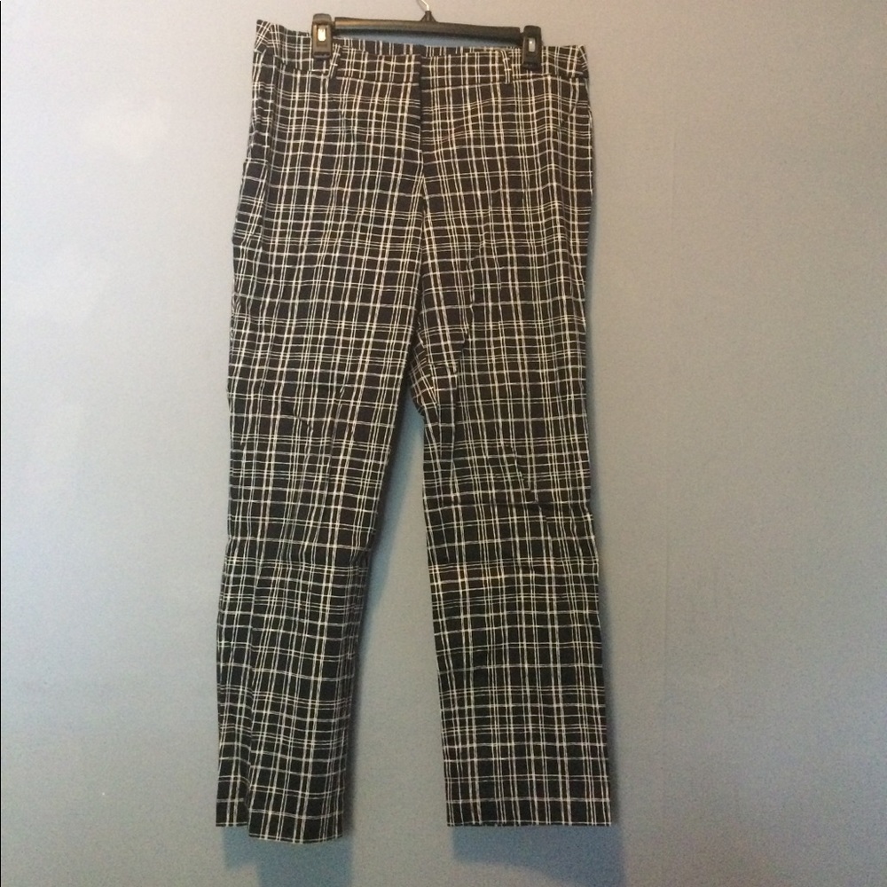 Navy & White Patterned Straight-leg Work Pants