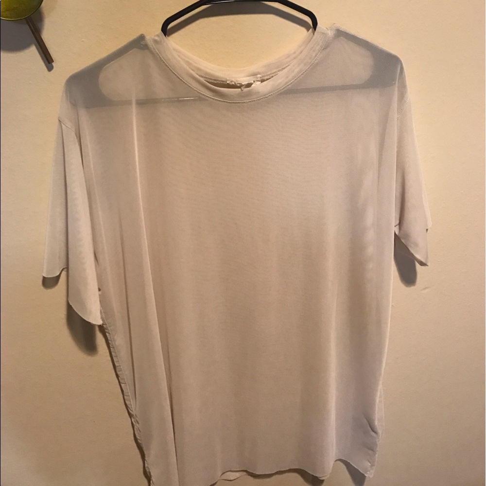 Nude mesh tee