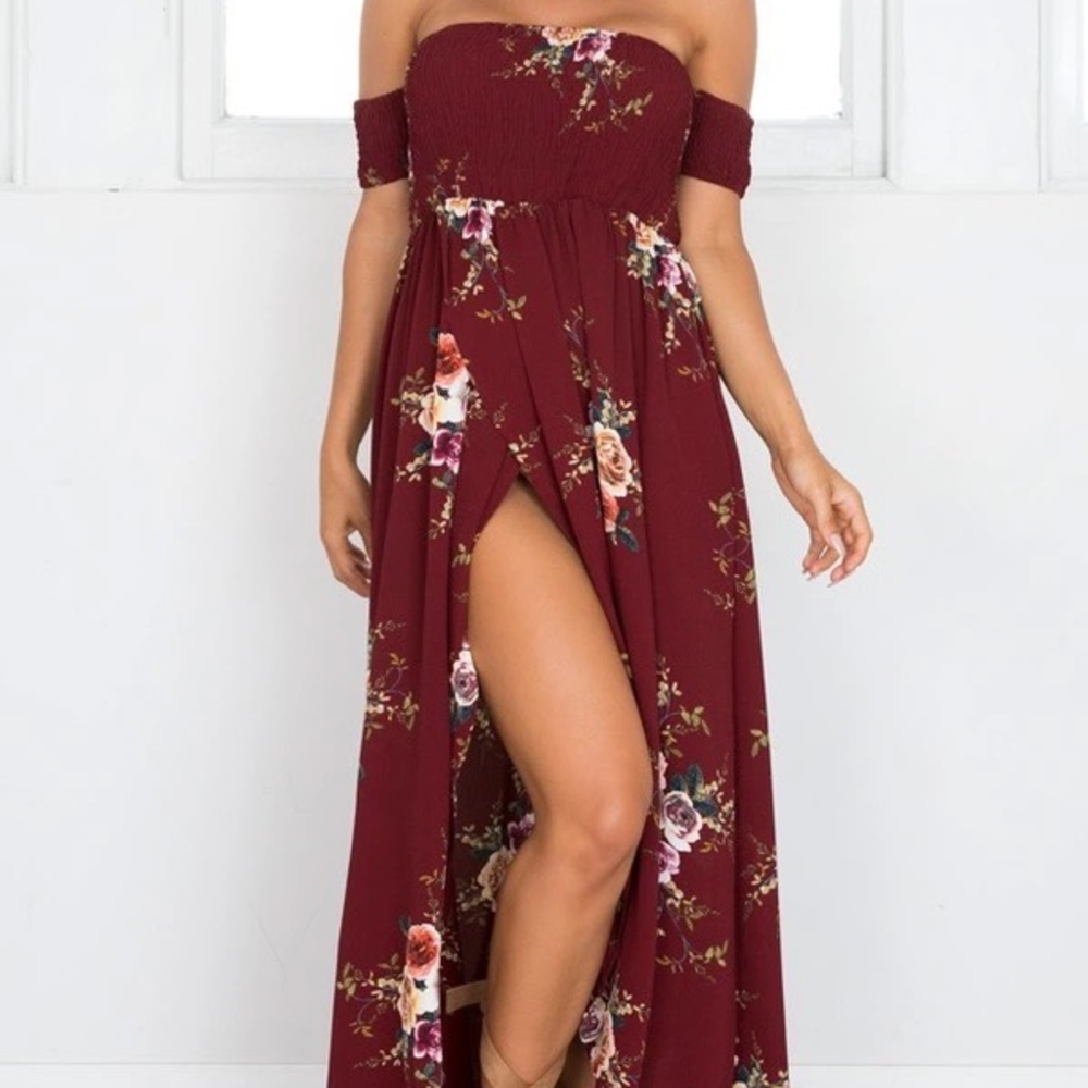 Unique off shoulder floral maxi - Picture 6 of 6