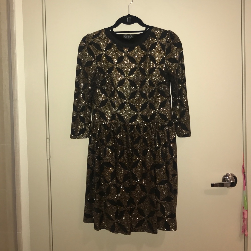 Topshop Metallic Dress