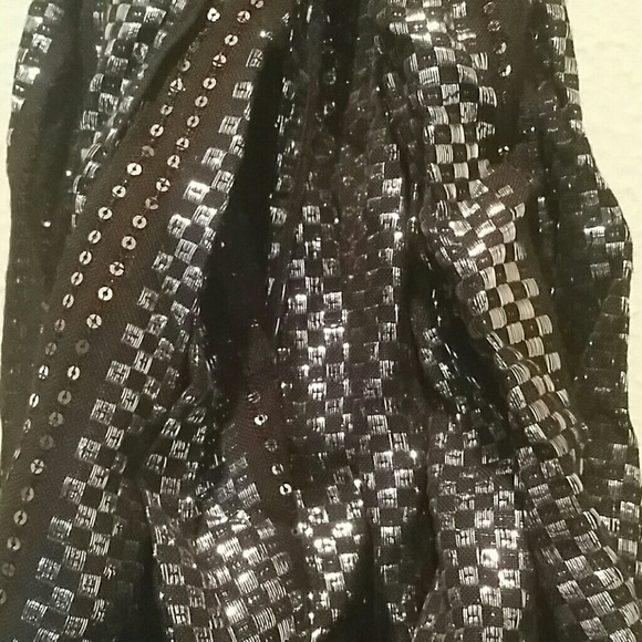 Black, Silver, and Gold Sparkly Shimmery Scarf - Picture 2 of 7