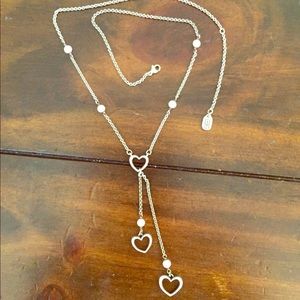 James Avery heart necklace with pearls