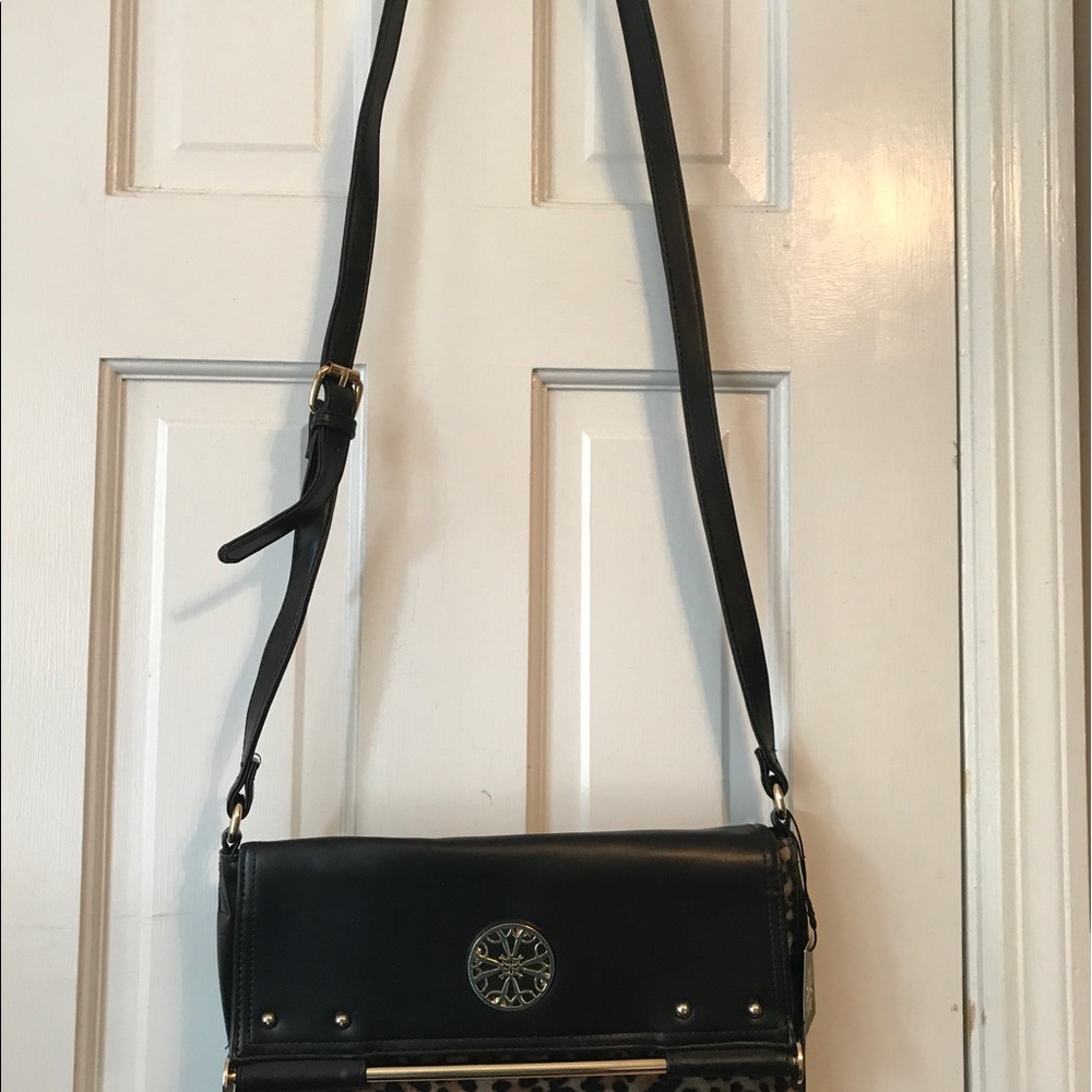 New AVON black and animal print purse