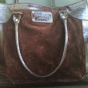 Kate Spade handbag dark brown suede and leather