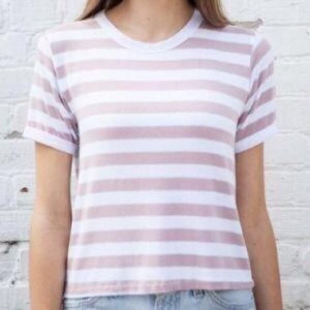 Brandy Melville Pink Stripe Shirt